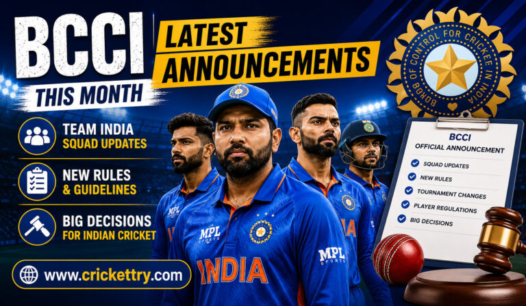 BCCI Latest Announcements This Month Team India Squad Updates, New Rules, and Big Decisions